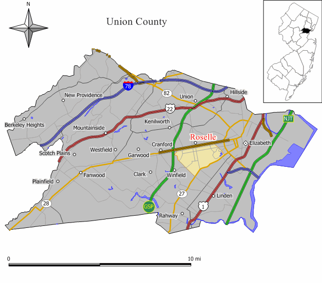 Map of Roselle