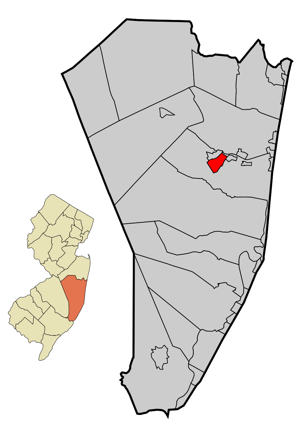 Locator map of Beachwood