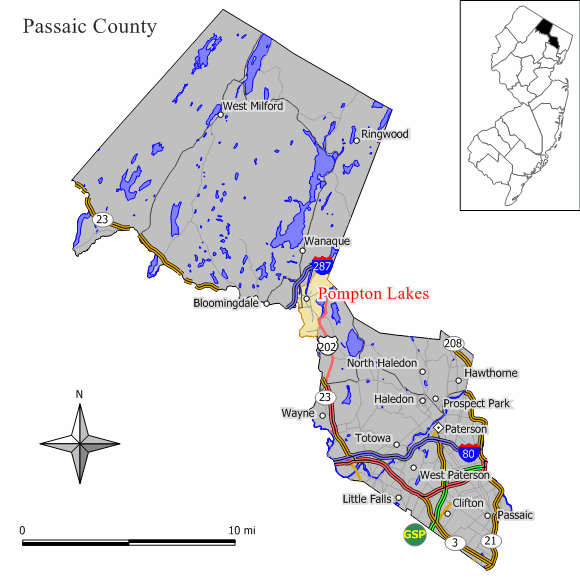 Map of Pompton Lakes