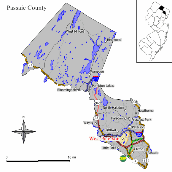 Locator map of Woodland Park
