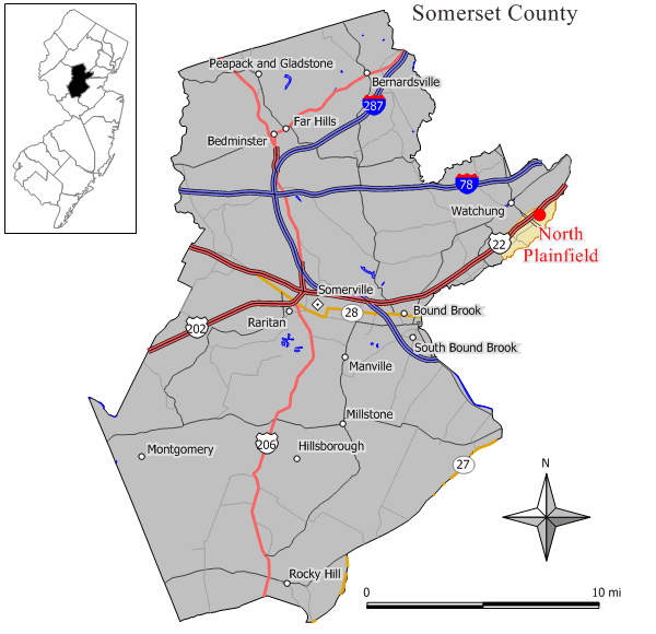 Map of North Plainfield