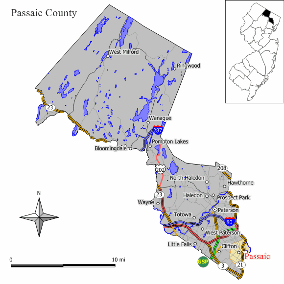 Locator map of Passaic