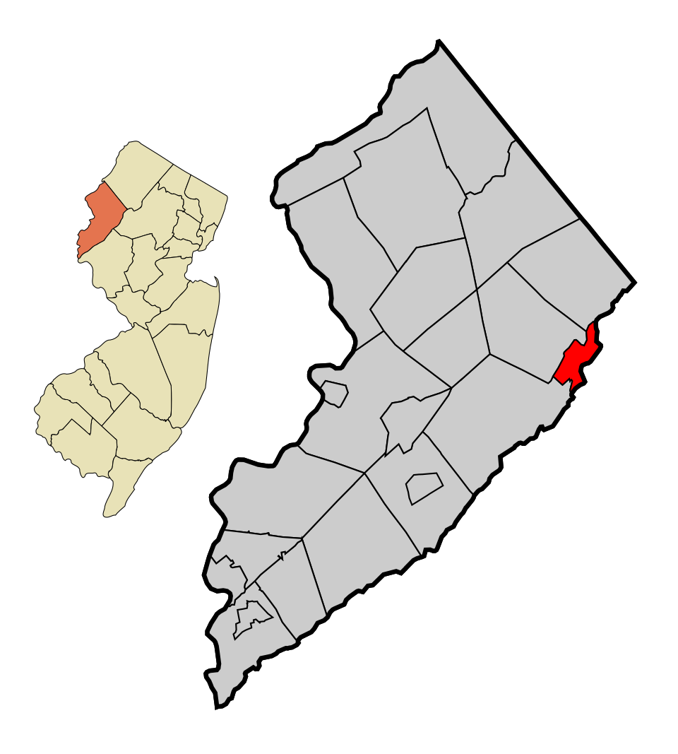 Locator map of Hackettstown