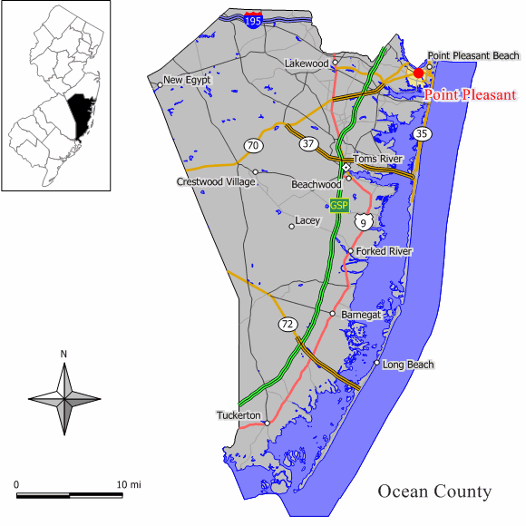 Locator map of Point Pleasant