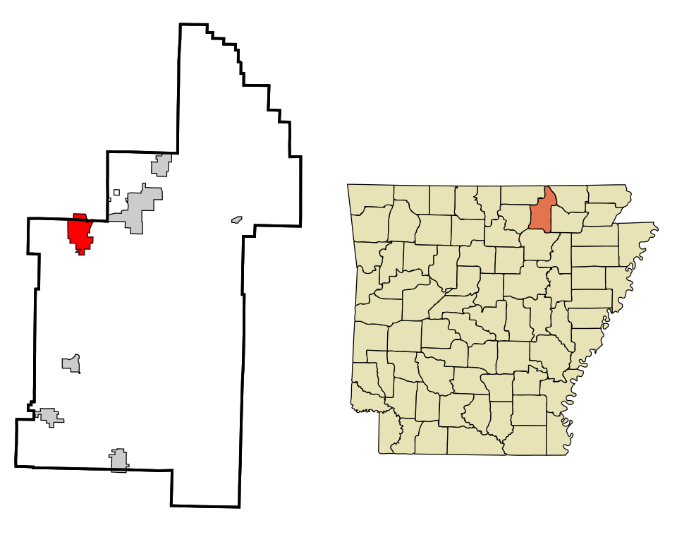 Locator map of Ash Flat