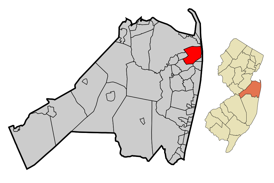 Locator map of Rumson