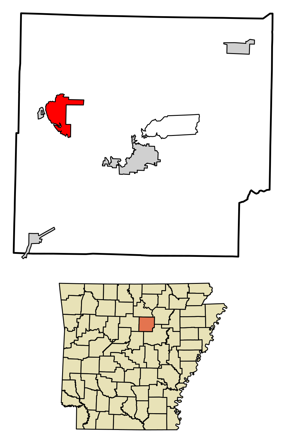 Locator map of Greers Ferry