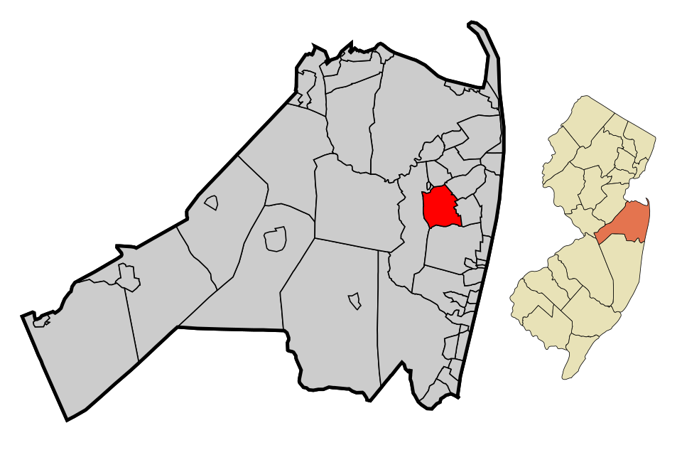 Locator map of Eatontown