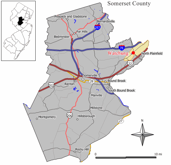 Map of Watchung