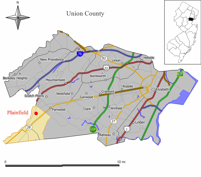 Locator map of Plainfield