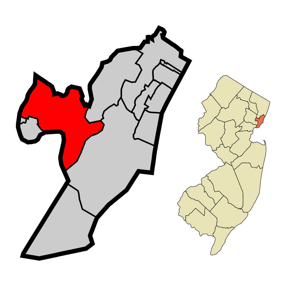 Locator map of Kearny