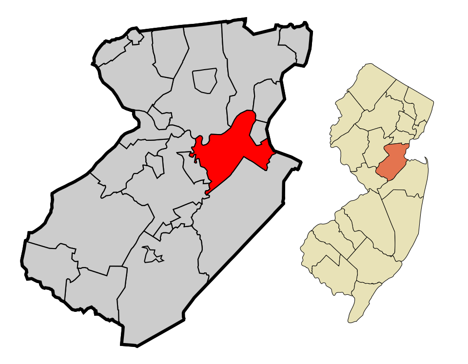 Locator map of Sayreville