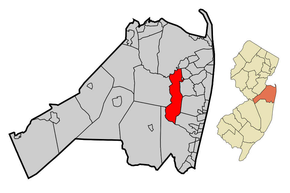 Locator map of Tinton Falls