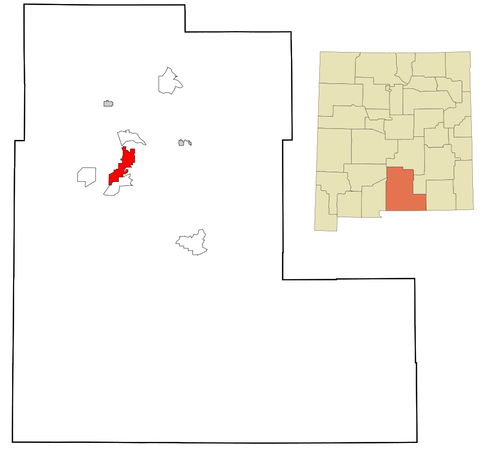 Locator map of Alamogordo