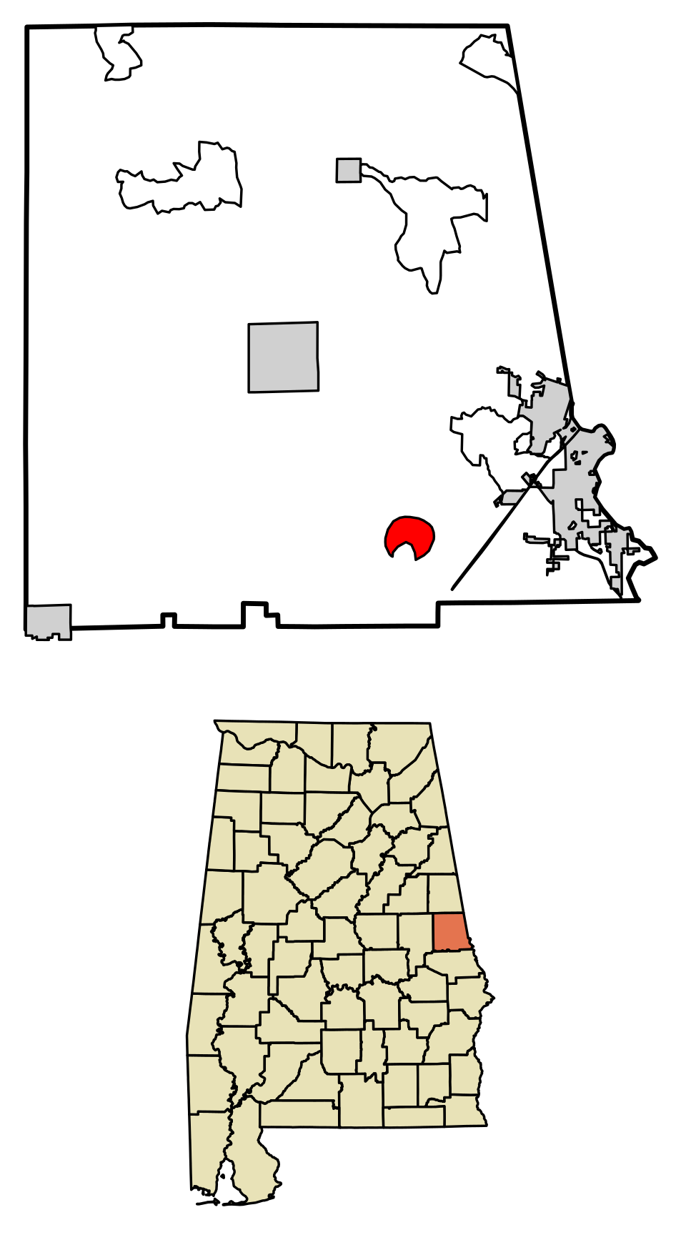 Locator map of Cusseta