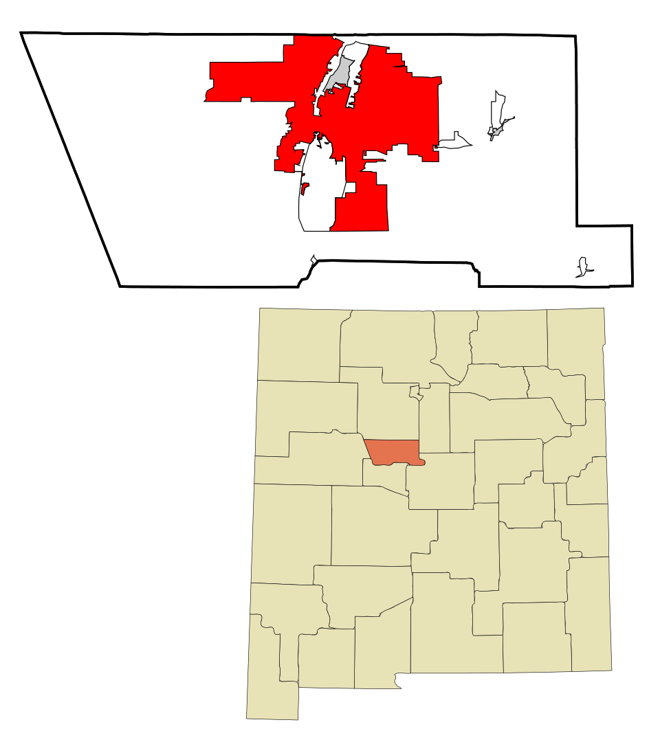 Locator map of Albuquerque