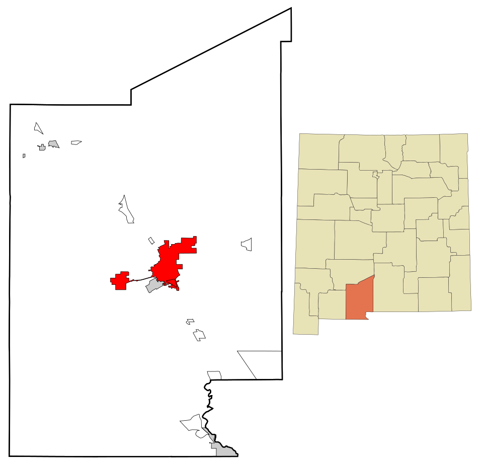 Locator map of Las Cruces