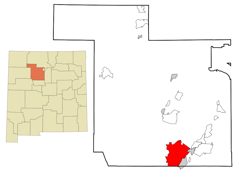 Locator map of Rio Rancho