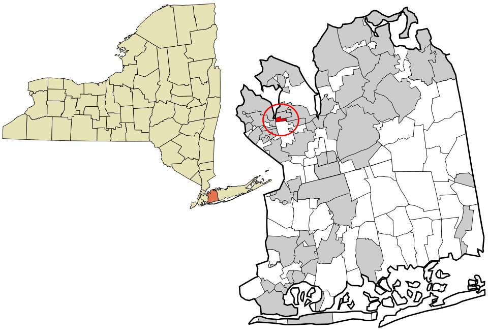 Locator map of Plandome Heights