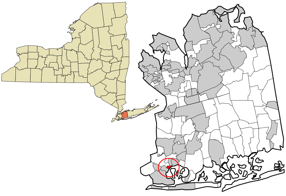 Locator map of Hewlett Neck