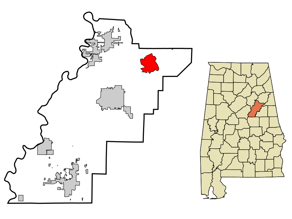 Locator map of Munford
