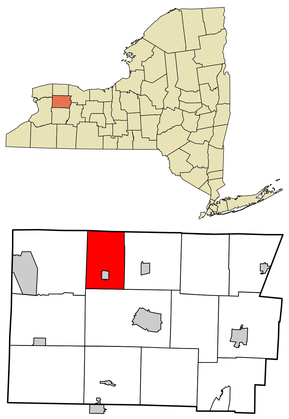 Locator map of Oakfield