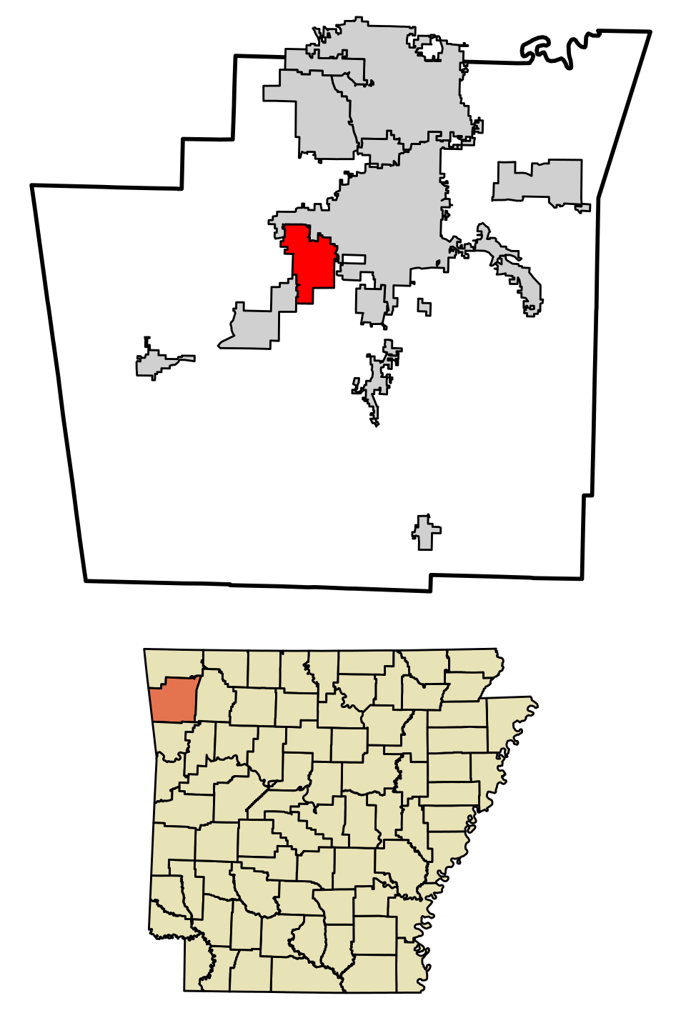 Locator map of Farmington