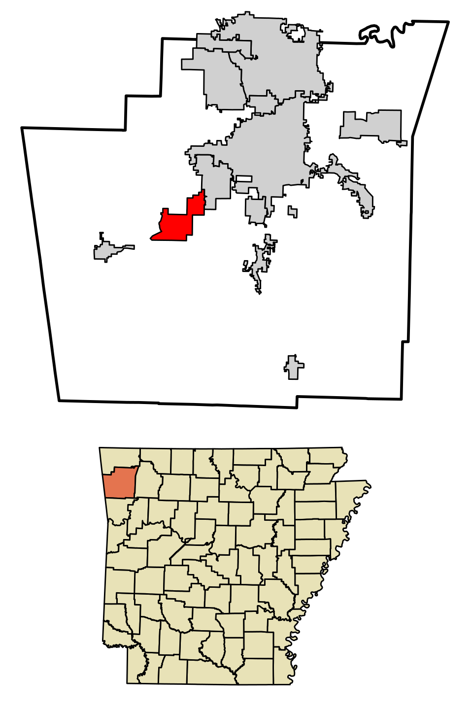 Locator map of Prairie Grove