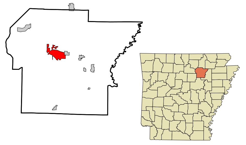 Locator map of Batesville