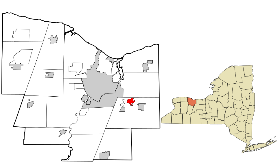 Locator map of East Rochester