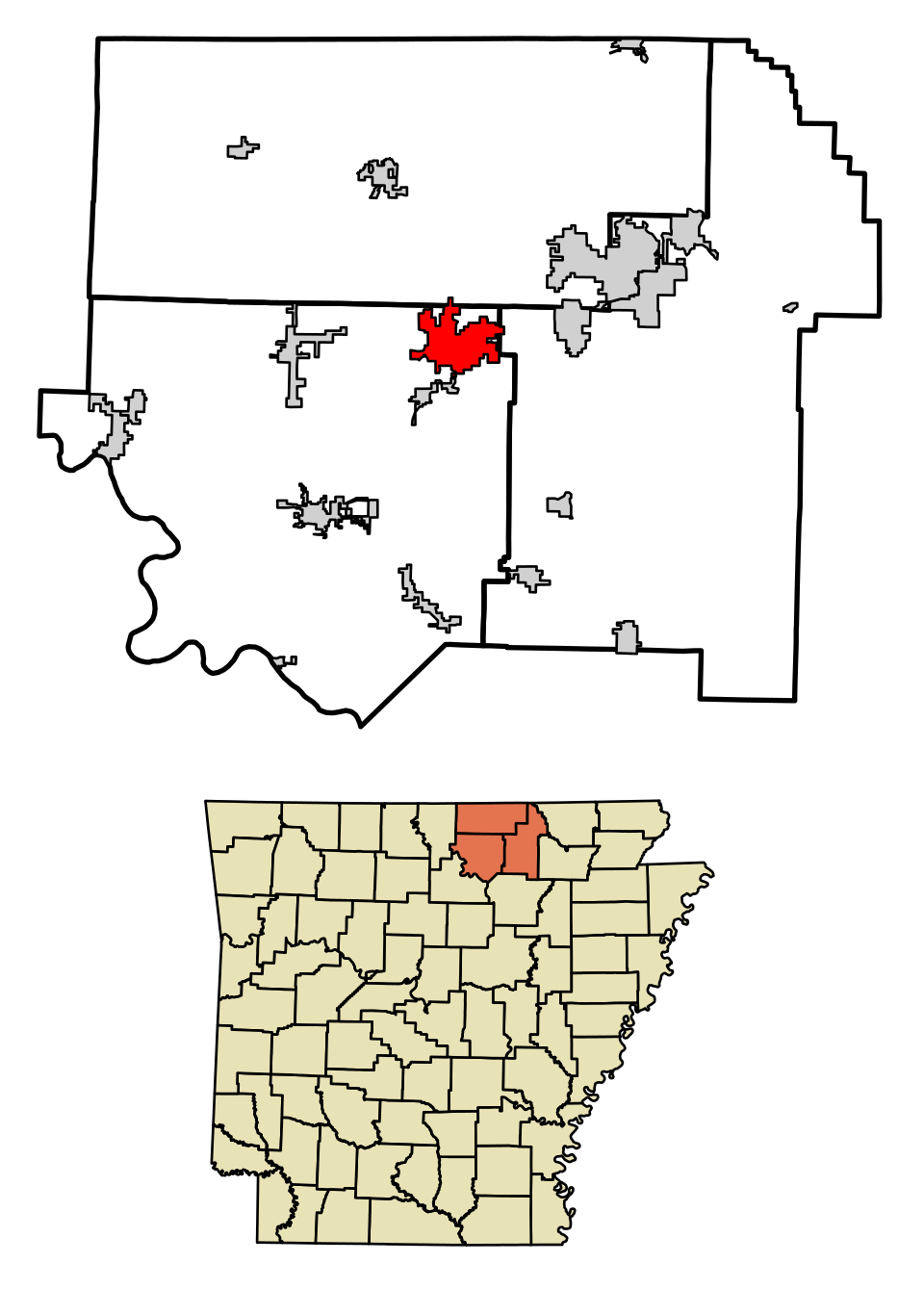 Locator map of Horseshoe Bend