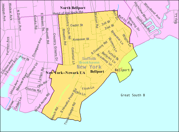 Locator map of Bellport