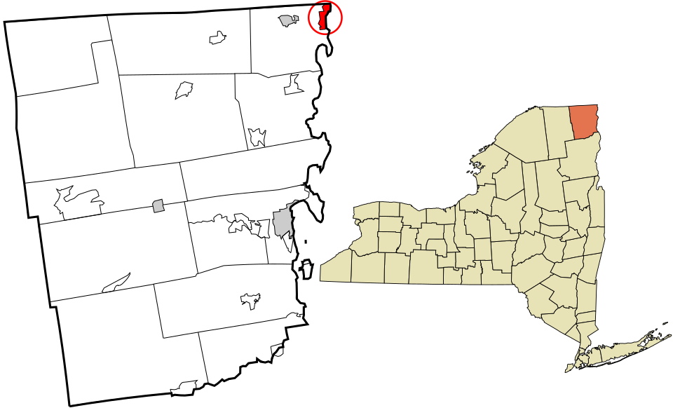 Locator map of Rouses Point