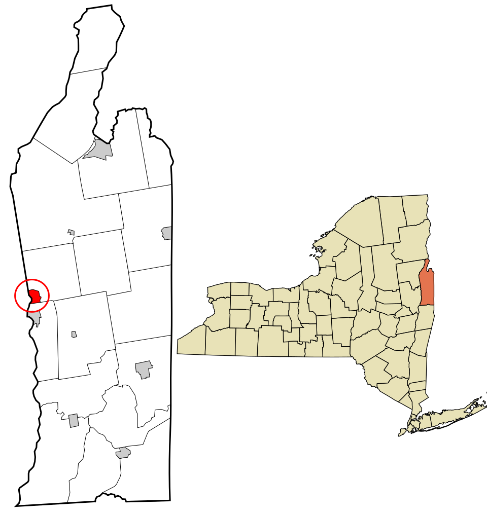 Locator map of Hudson Falls