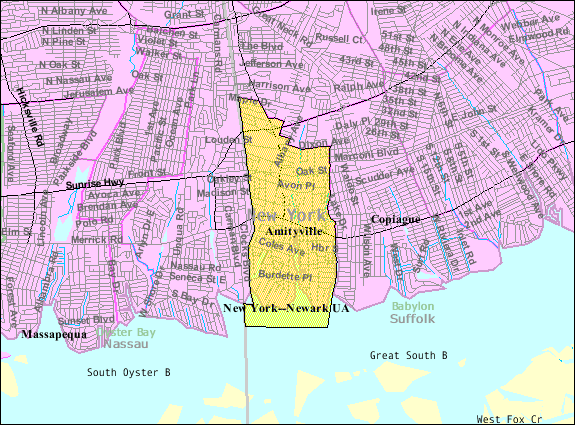 Map of Amityville