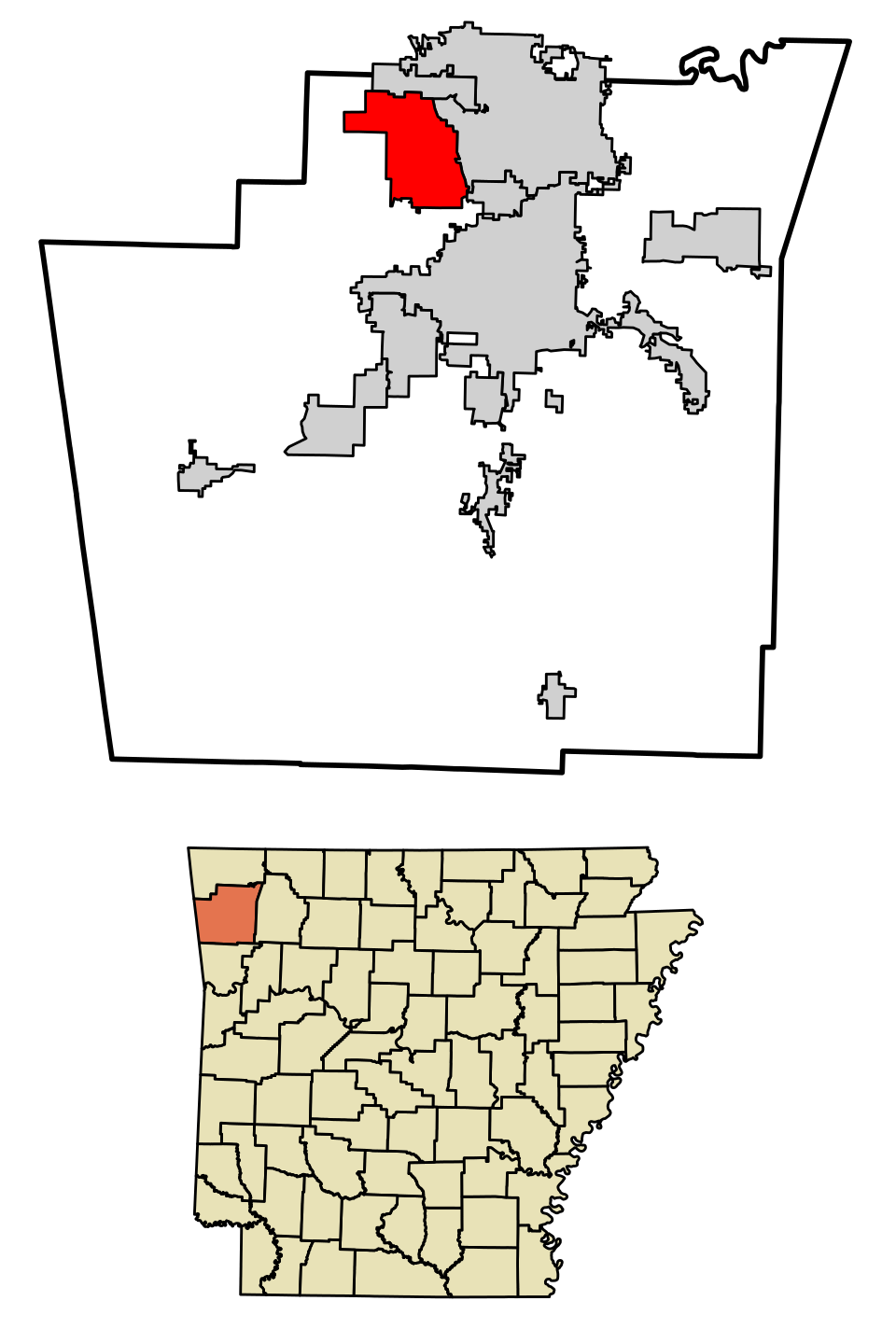 Locator map of Tontitown