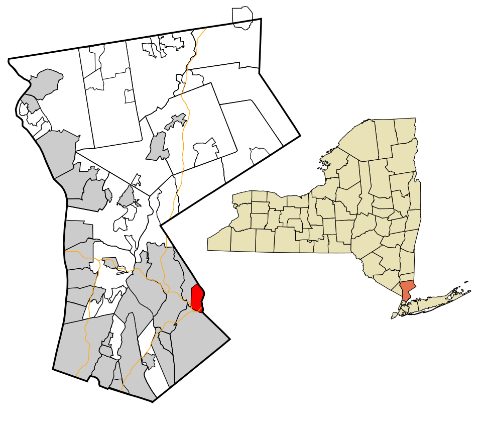 Locator map of Port Chester
