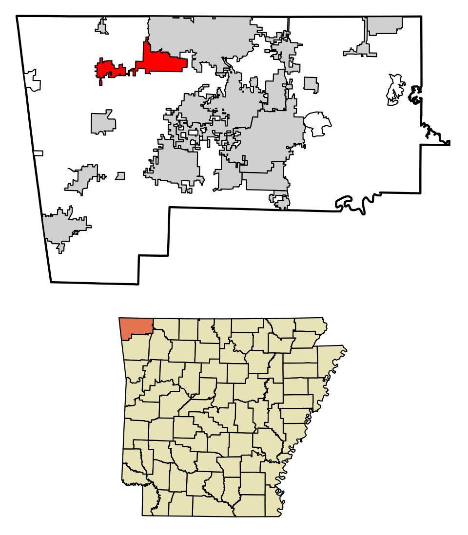 Locator map of Gravette