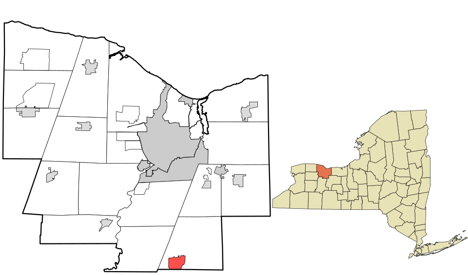 Locator map of Honeoye Falls
