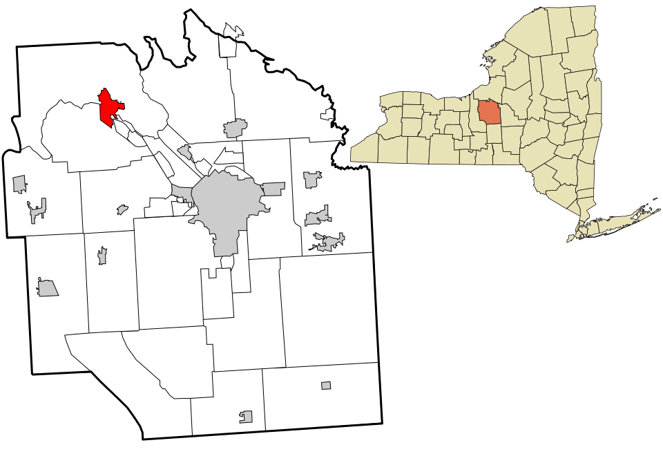 Locator map of Baldwinsville