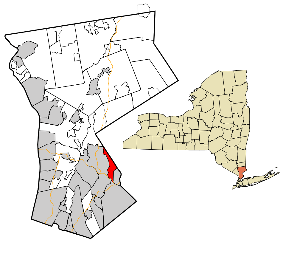 Locator map of Rye Brook