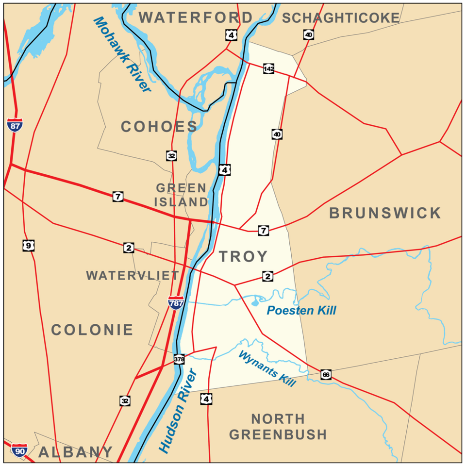 Locator map of Troy