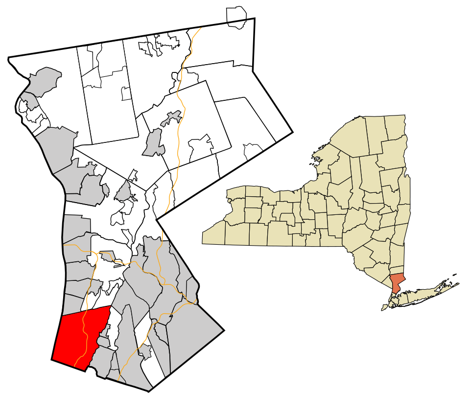 Locator map of Yonkers