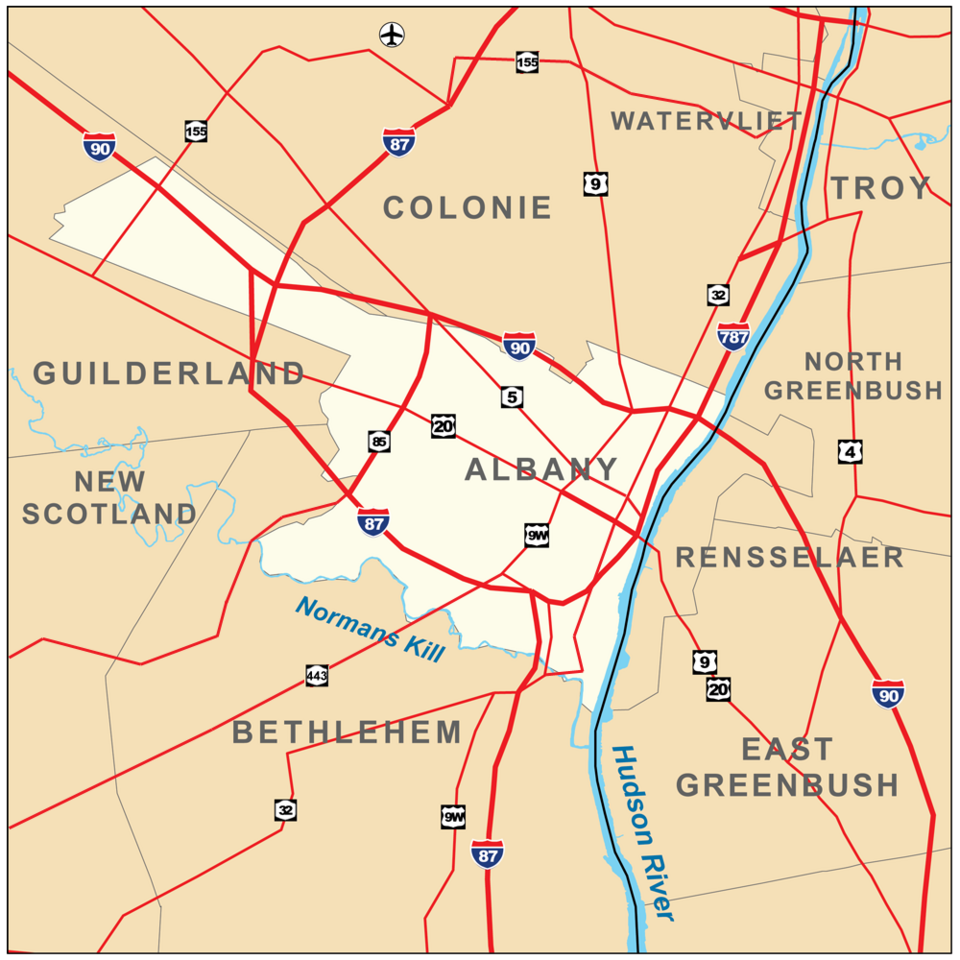 Locator map of Albany