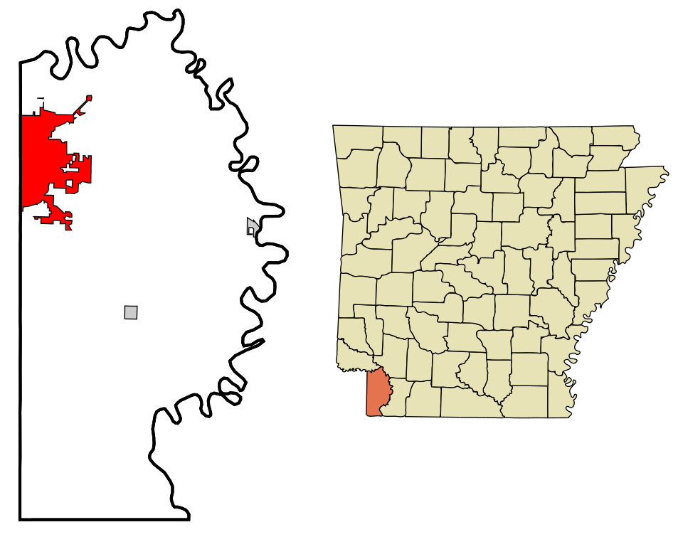 Locator map of Texarkana