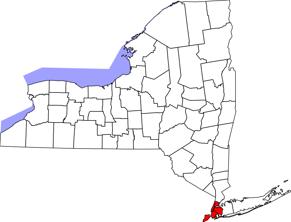Locator map of New York