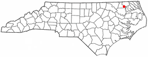Locator map of Harrellsville