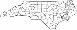 Locator map of Pollocksville
