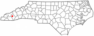 Locator map of Dillsboro