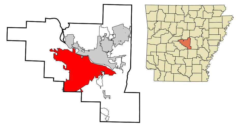 Locator map of Little Rock